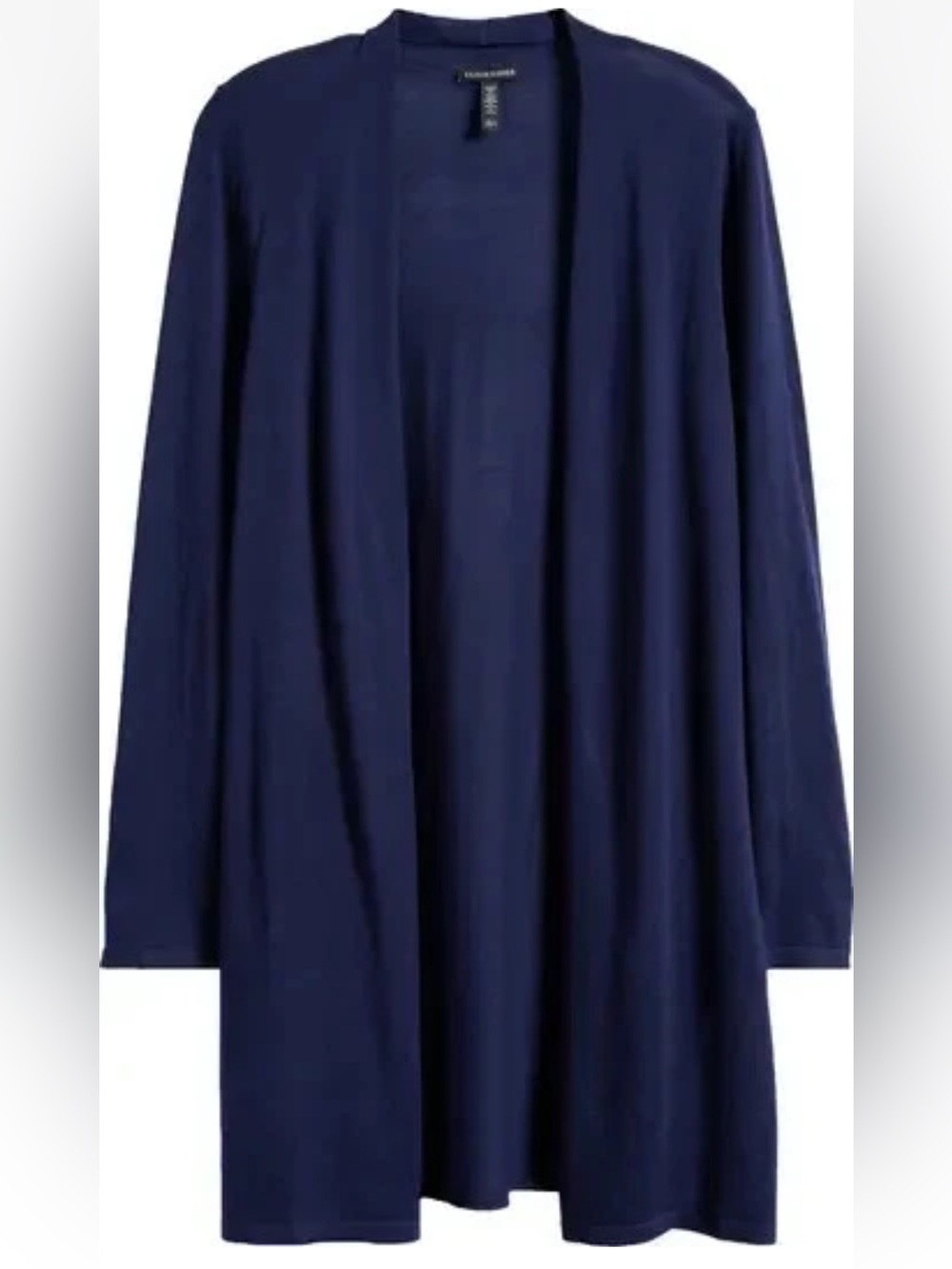 Eileen Fisher Deep Navy Open-Front Longline Cape Cardigan